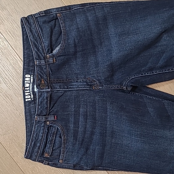 EUC Idyllwind Jeans Women's sz 12 Mis Rise Dark Wash Raw Hem Flare Denim Jean - Picture 3 of 11